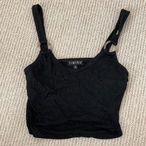 Crop Top with Tortoise Shell Hoops